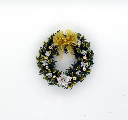 Stunning White Poinsettia and Laurel Leaf Wreath (image for) Stunning White Poinsettia and Laurel Leaf Wreath